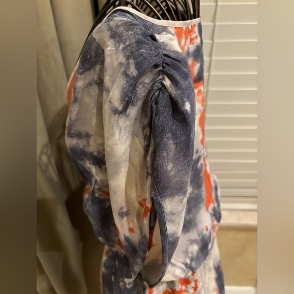 Piperlime Petticoat Alley grey and coral silk mini dress - Picture 4 of 6